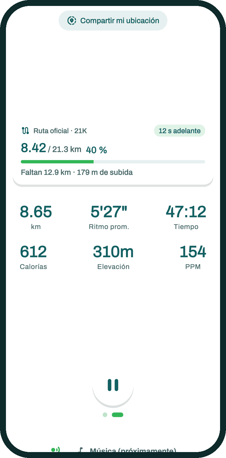 App de NextGoal: entrenamiento con GPS sobre la ruta oficial de la carrera